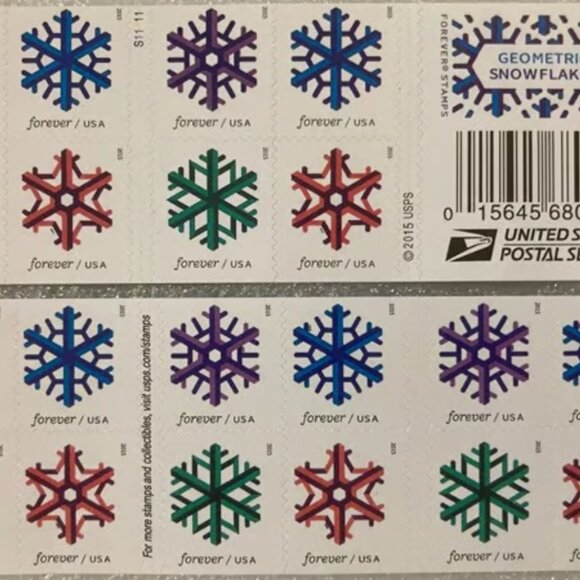 1000 Geometric Snowflakes Holidays 2015 Forever - Picture 3 of 4